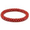 Red bracelet with silver dots. Hippie Bracelets.