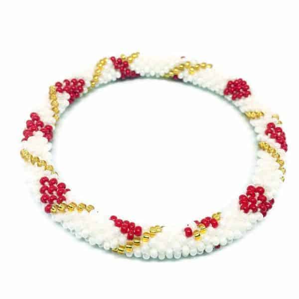 Red White Nepal Roll On Bracelet Set main image 1